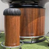 Rare : Bar Demi Lune Art déco Palissandre Marbre circa 1950 / 3 tabourets