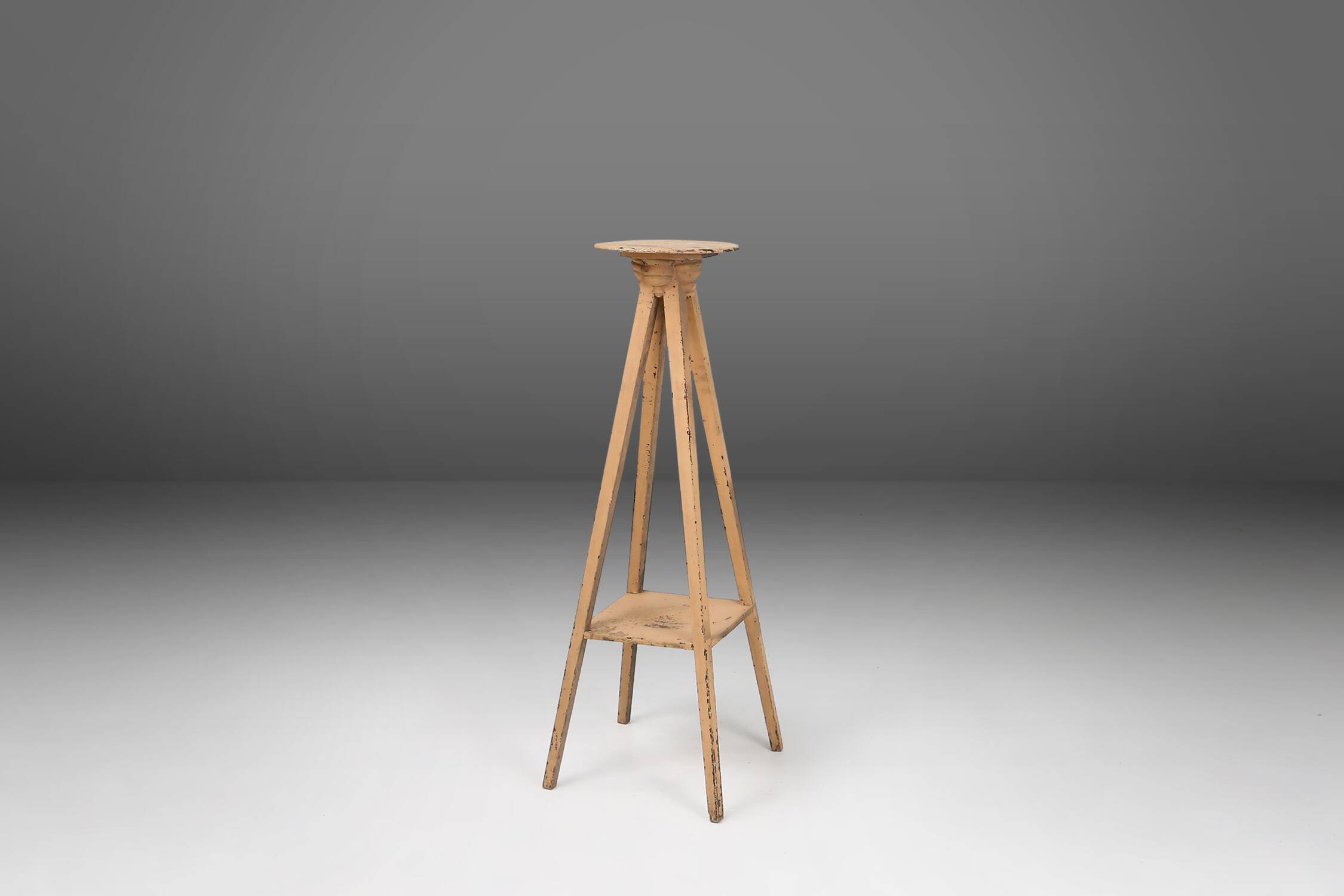 Industrial console in wood with rich patina, France, 1900