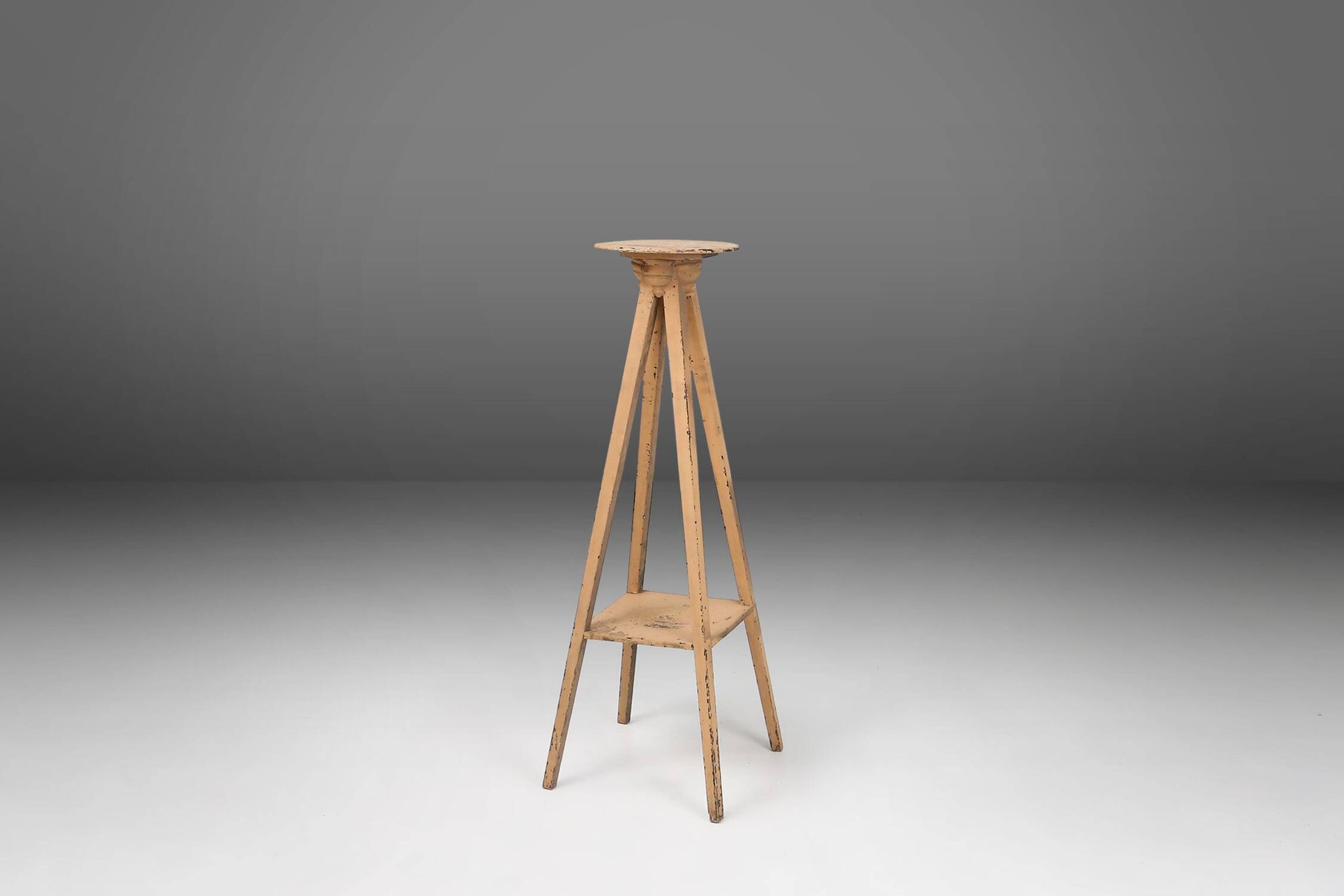 Industrial console in wood with rich patina, France, 1900