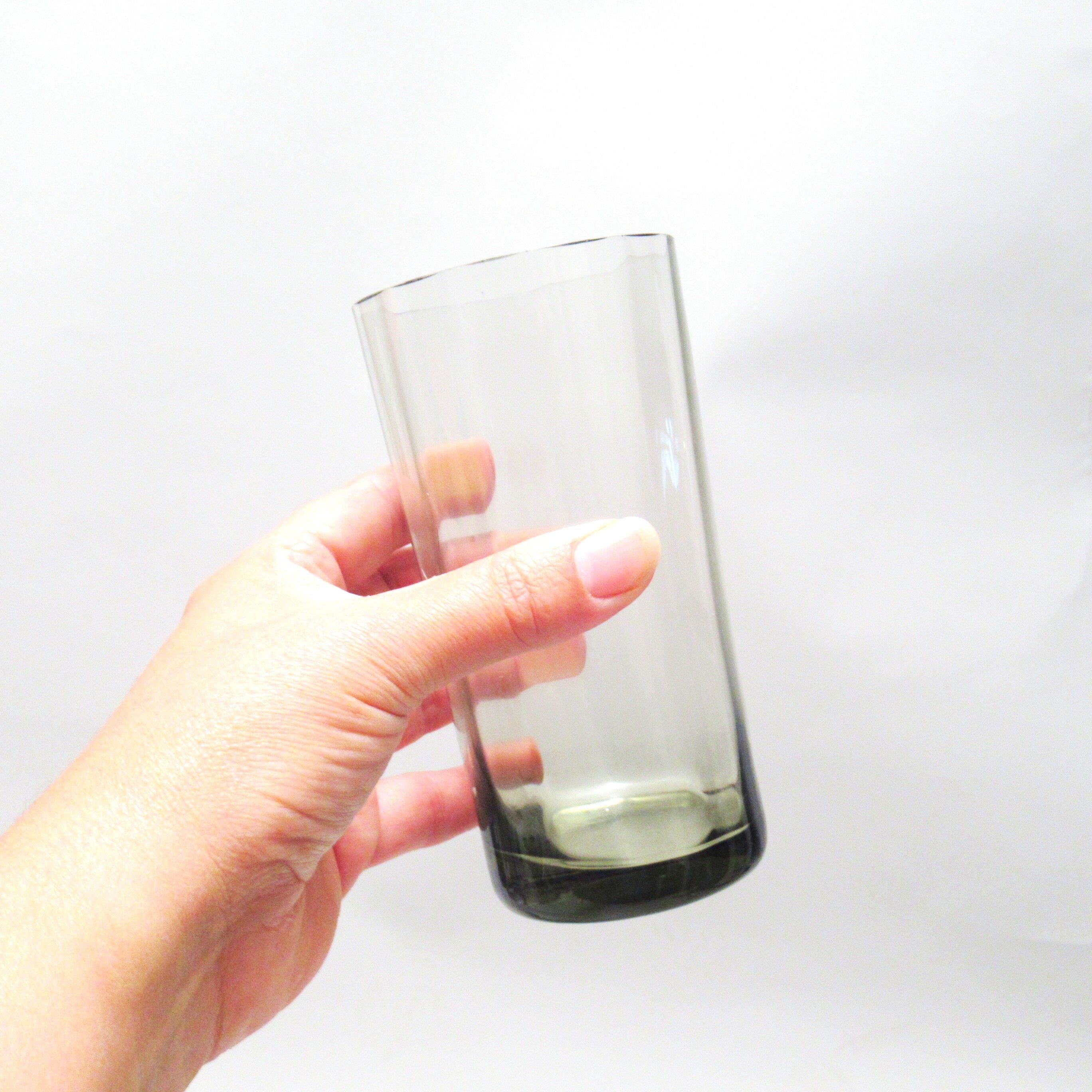Set of 6 glasses in smoked glass 70s