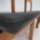 1970s, Danish design, set of 3 church chairs, leather, oak wood.