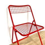 Vintage ikea red metal folding chair