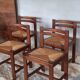 4 straw chairs.