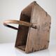 Antique wooden log basket with wrought iron fittings, Wabi-Sabi, 19th century