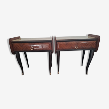 Paire de tables de chevet italiennes années 1950 MCM