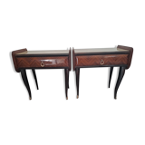 Pair of Mcm italian bedside units tables 1950s