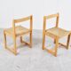 6 vintage oak and wicker dining chairs, 1960s