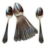 12 large silver-plated metal table spoons by Guildart