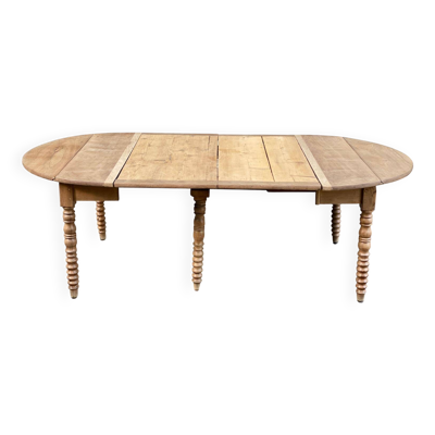 Table à manger ronde extensible Louis Philippe XVIII ème rénovée 200cm