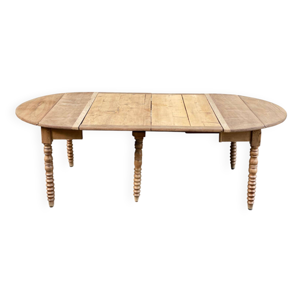 Table à manger ronde extensible Louis Philippe XVIII ème rénovée 200cm