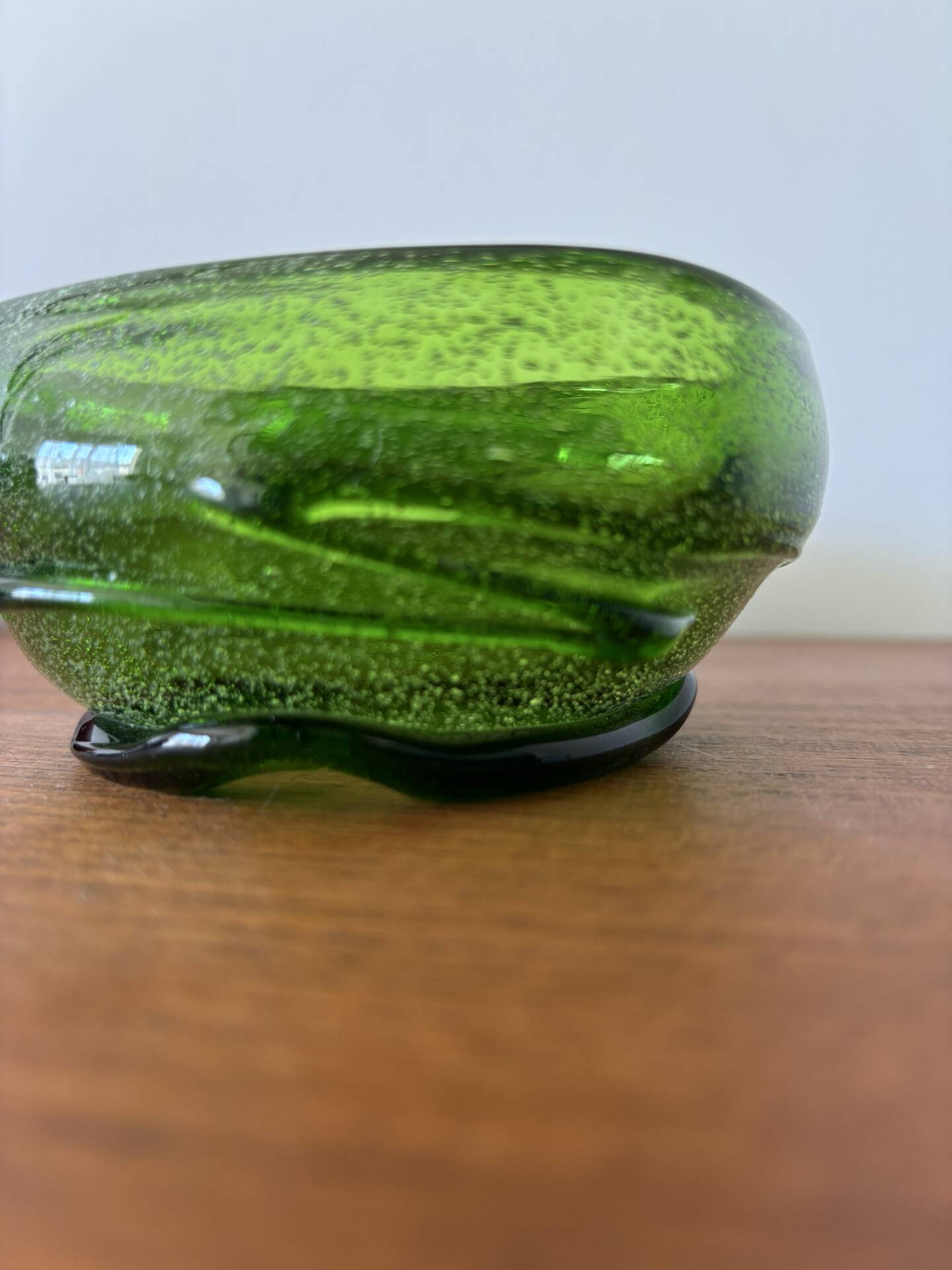 Lot de 2 coupelles en verre soufflé vert vintage Coupelles artisanales