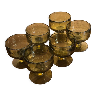 Glasses - biot cups in blown and bubbled glass