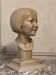 Buste en plâtre, jeune fille, monogramme et date