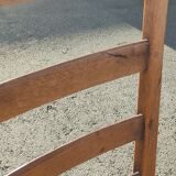 Set of 4 brutalist straw wood chairs