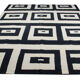 Black and cream kilim area rug 253 x 338 cm