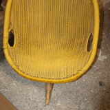 Armchair in rattan and scoubidou