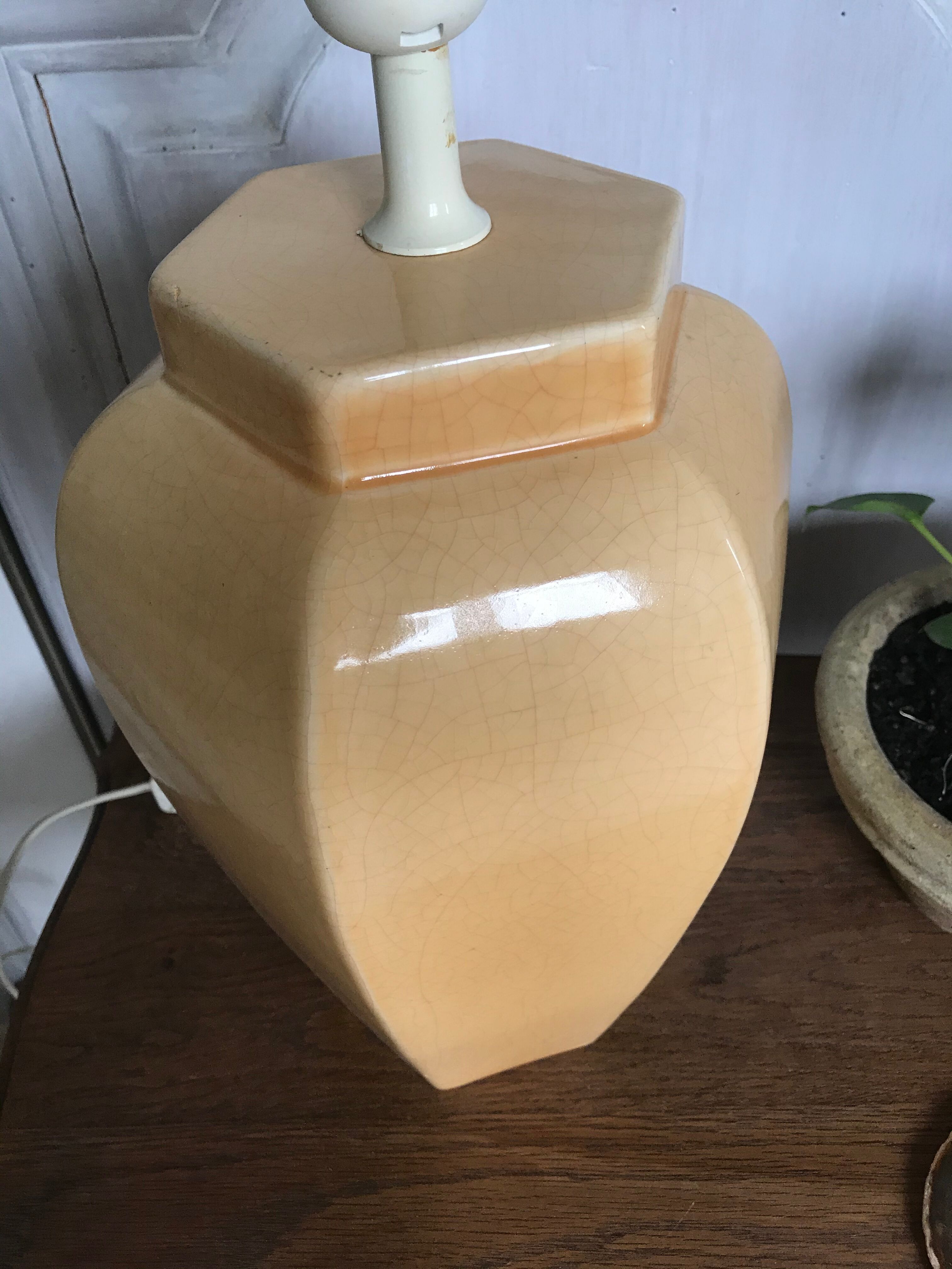 Vintage cracked ceramic lamp base