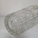 Chiseled glass vase, "round and striped" patterns