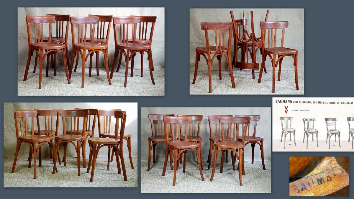 6 Baumann chairs 50s