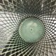 Paire de cache pots en métal vert ajouré par Mathieu Mategot 1950