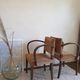 Pair of vintage bridge armchairs-circa 1960-wood and velvet
