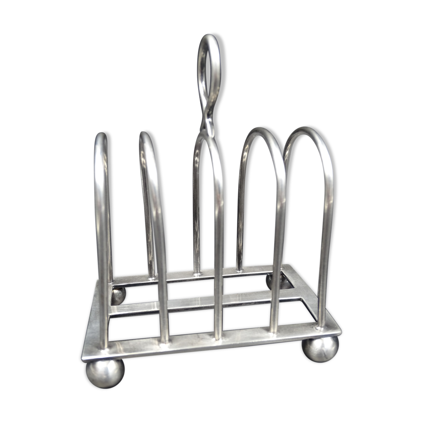 Silver metal toast carrier - circa 1940