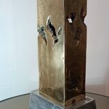 Brutalist bronze lamp by David Marshall 1980