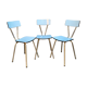Suite of 3 vintage chairs in formica 1960