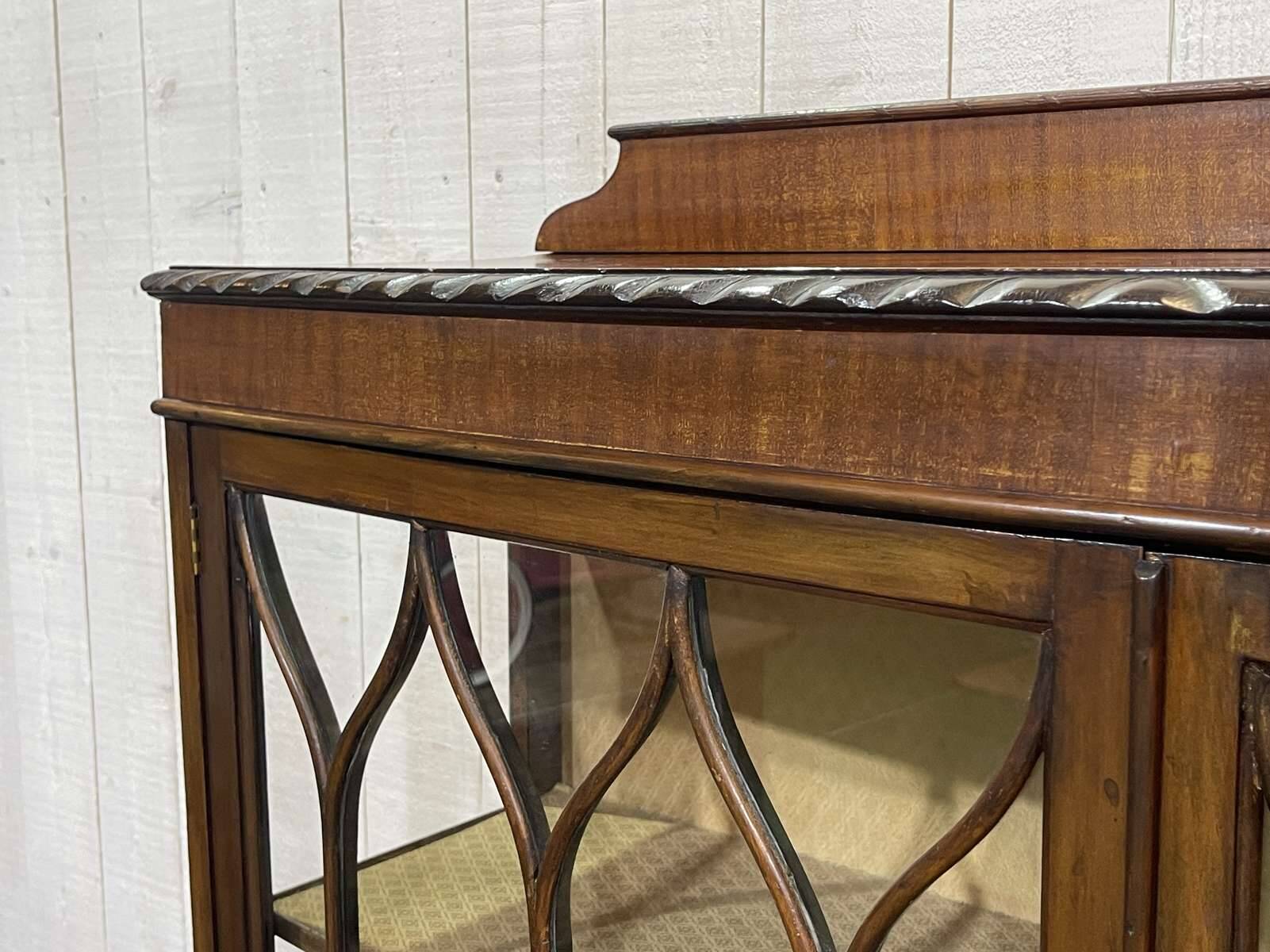 Early 20th century English mahogany display cabinet