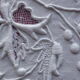 Old white linen table embroidered with flowers and lace-festooned-165x175cm