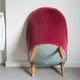 Fauteuil crapaud velours de soie