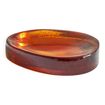 Vide-poche concave en verre massif des années 1960
