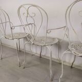 4 wrought iron garden armchairs
