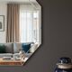Modernist Octagonal Mirror – Art Glass & Wide Bevel – 1950s/60s