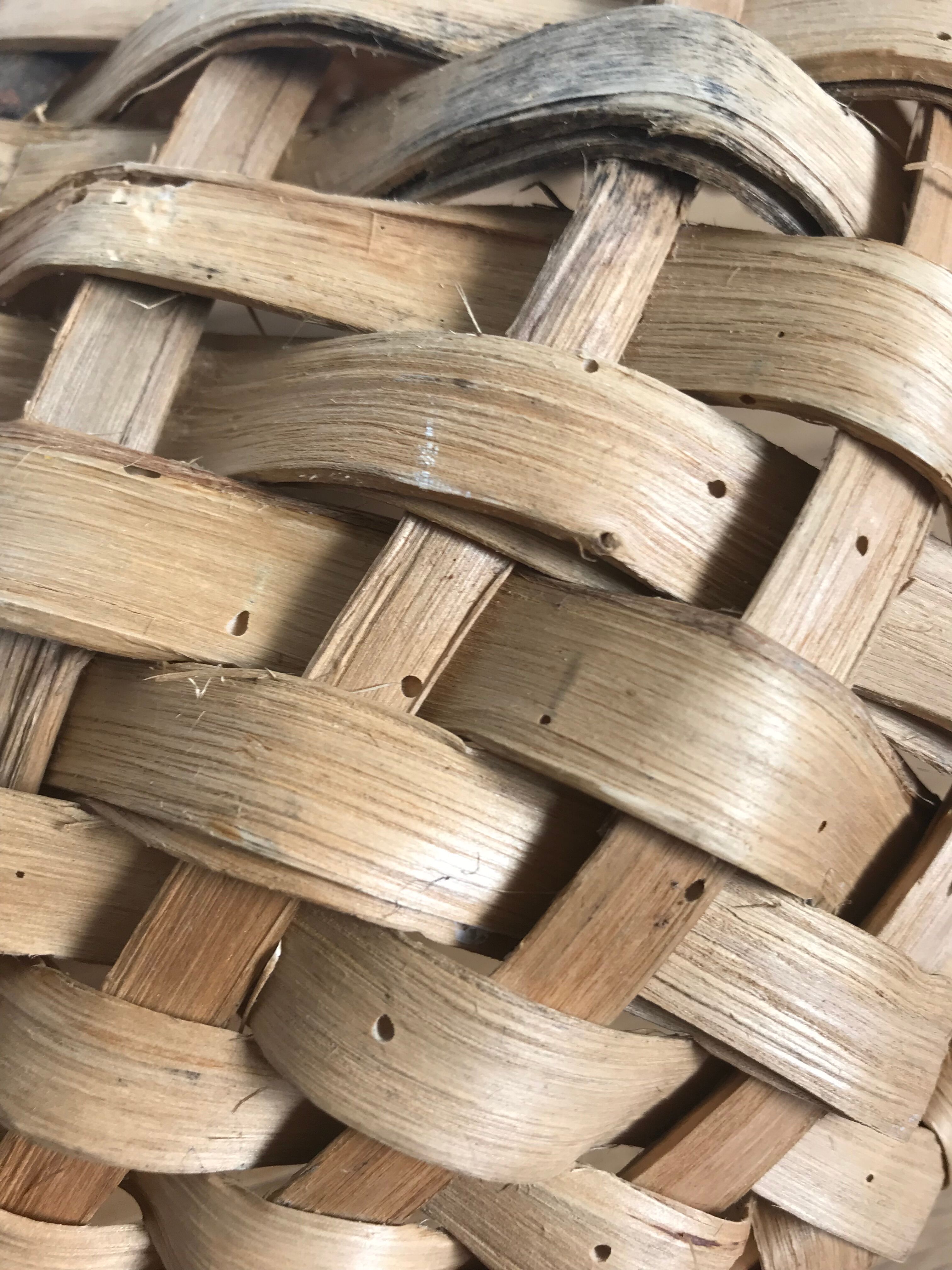 Braided wooden basket