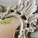 Applique miroir en bronze patine shabby