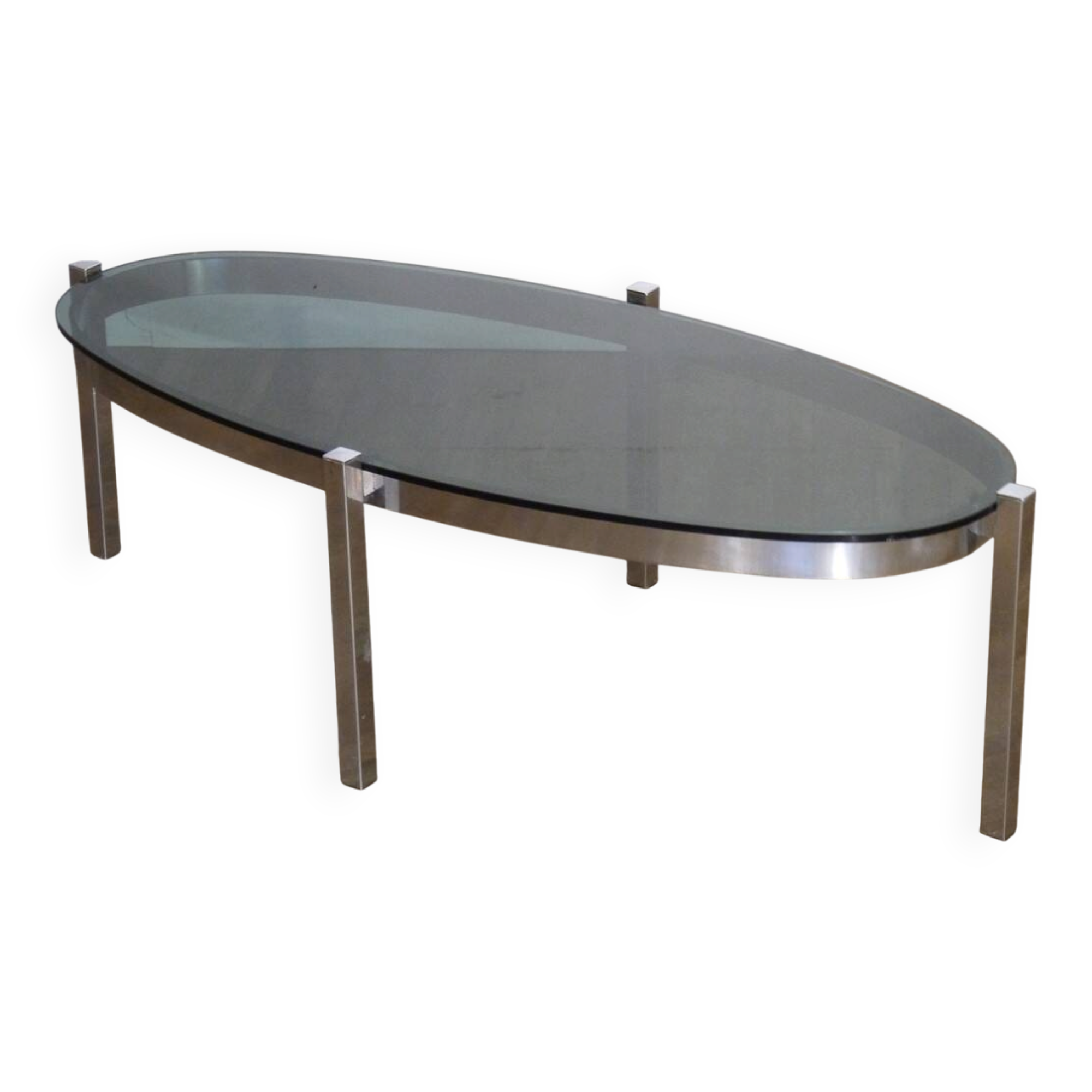Chrome and glass coffee table 1970