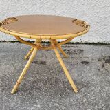 Round rattan coffee table 1960