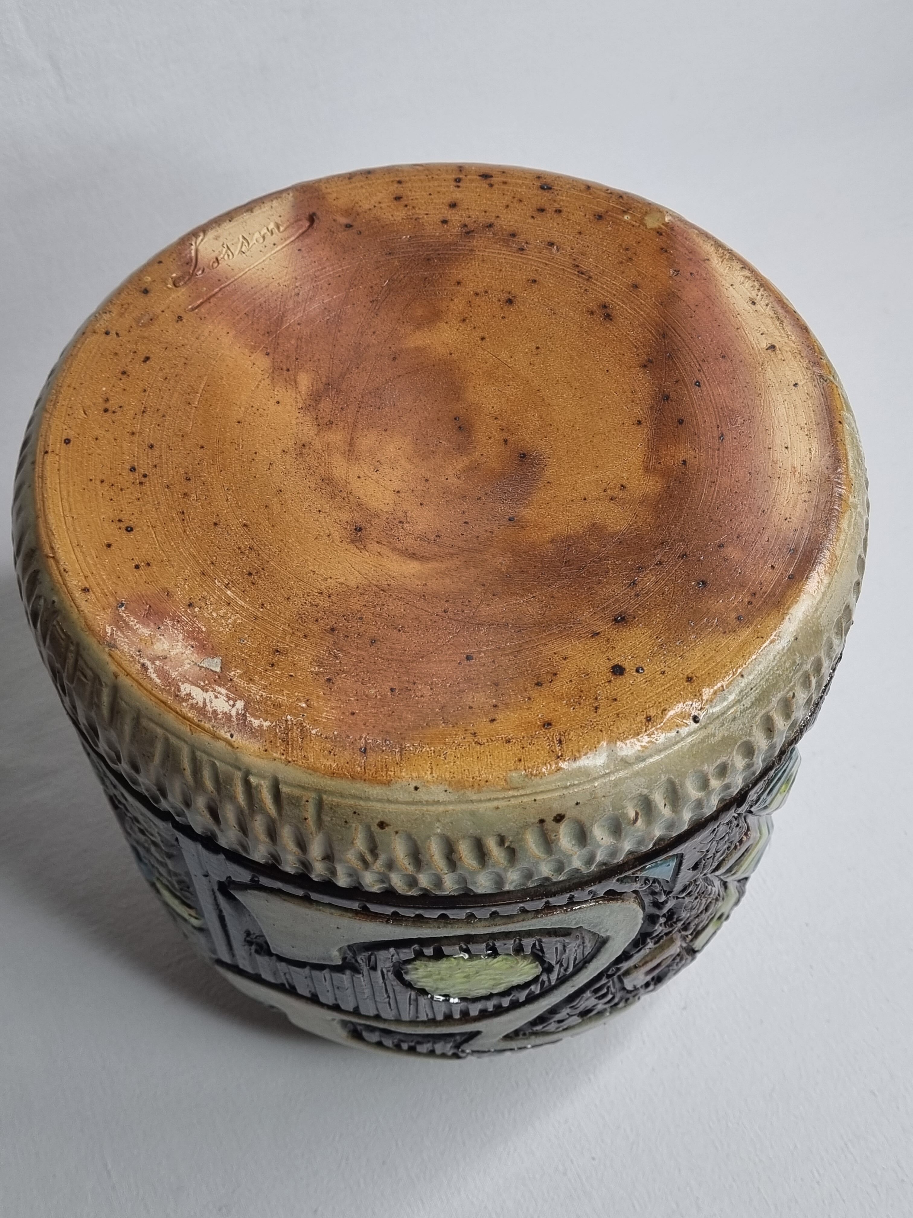 1930 enamel ceramic vase by Losson