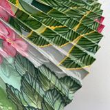 Pleated lampshade with floral patterns