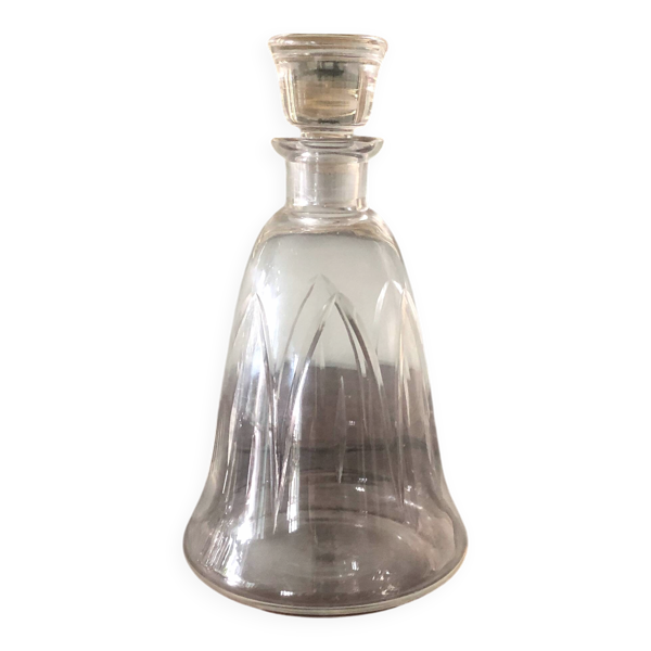 Carafe vintage en verre ciselé et numérotée