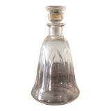 small chiseled and numbered glass carafe - vintage