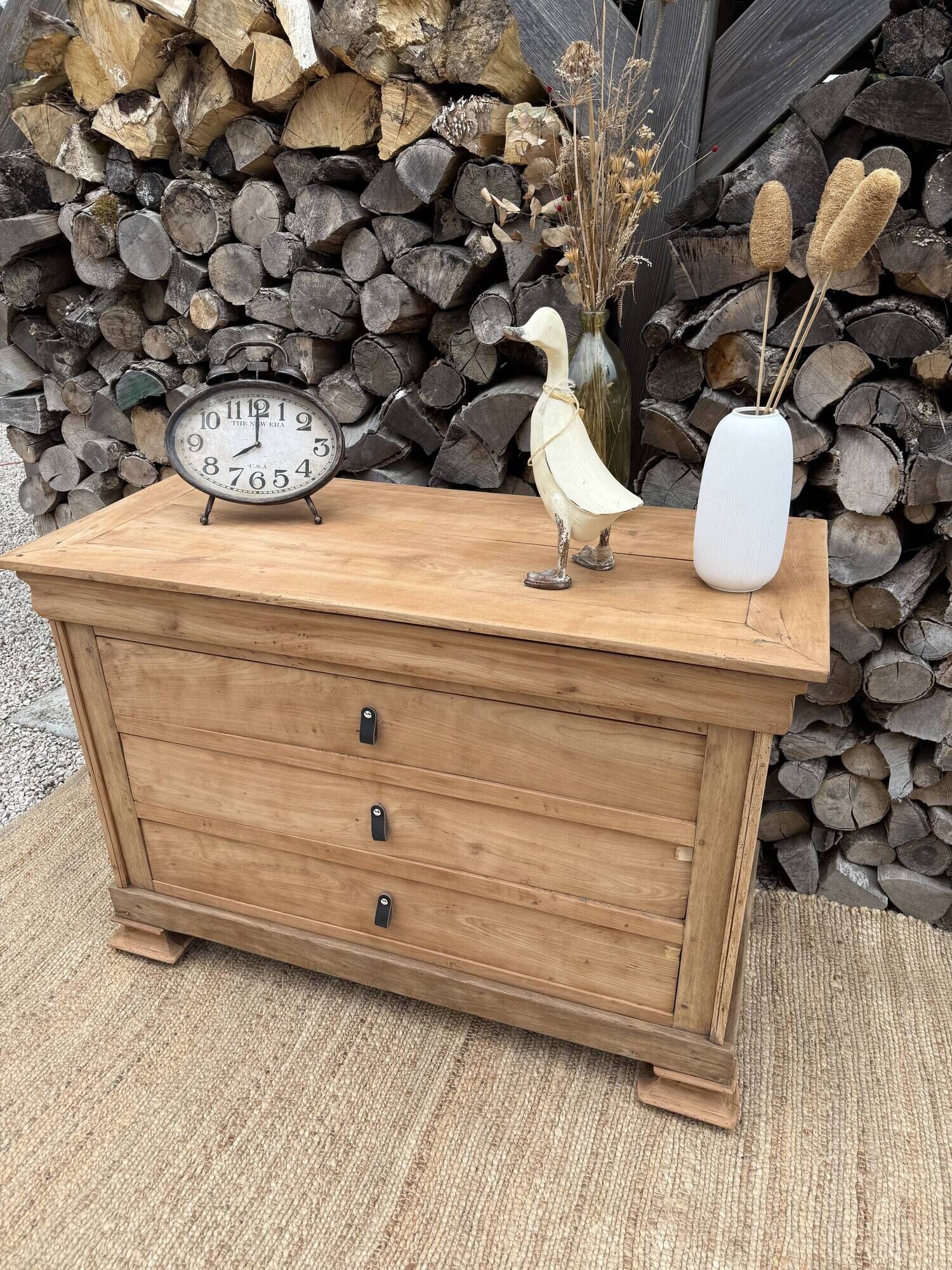 Renovated antique solid wood chest of drawers