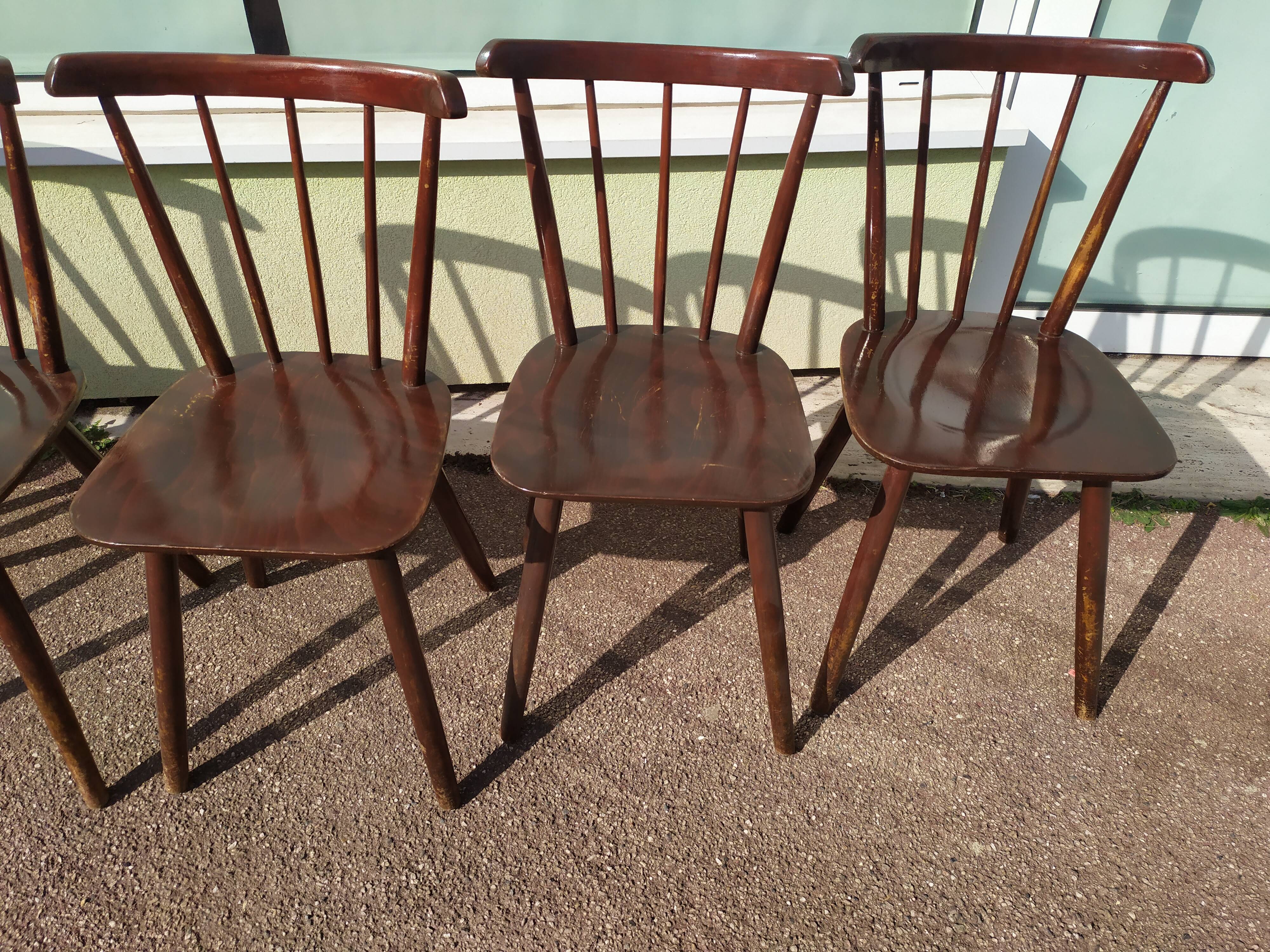 Set of 6 wooden bistro chair - vintage