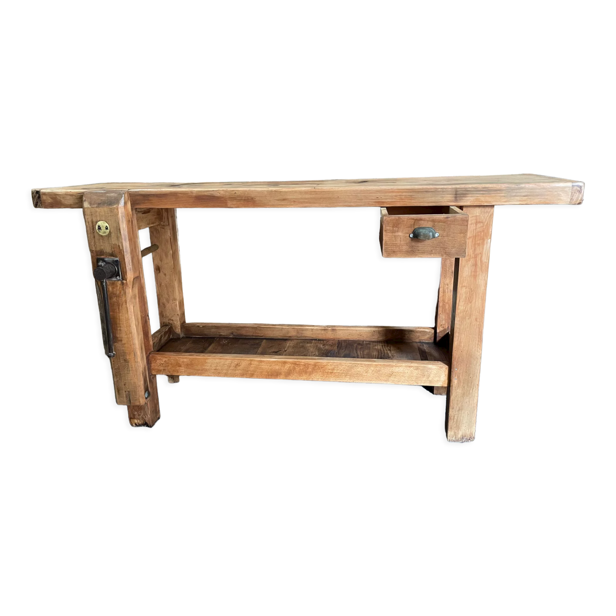 Old carpenter's wooden workbench 1960