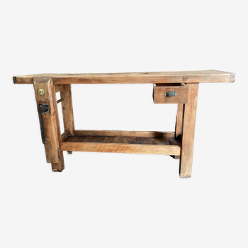 Old carpenter's wooden workbench 1960