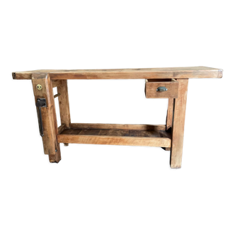 Old carpenter's wooden workbench 1960