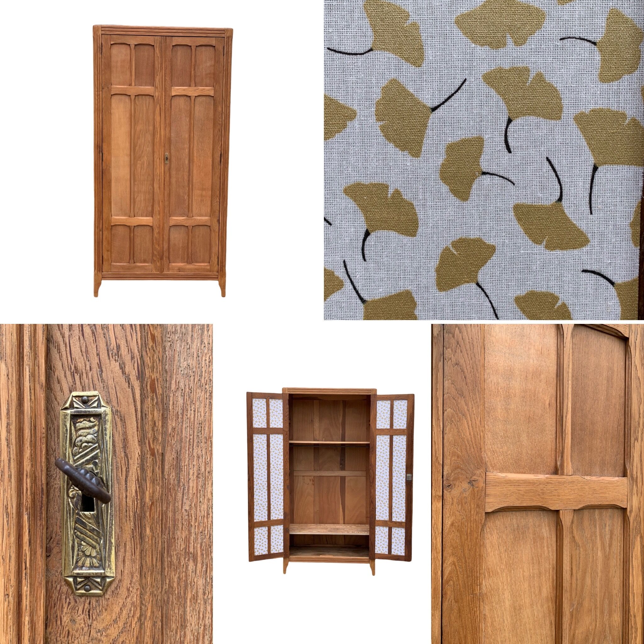 Parisian wardrobe paneled 1930 raw wood