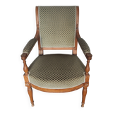 Green velvet directoire style armchair