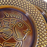 Assiettes poisson art déco par la faïencerie Digoin Sarreguemines